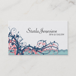 Carte de visite de spa et de salon - floral