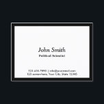 Carte de visite de spécialiste des questions polit<br><div class="desc">Carte de visite de spécialiste des sciences politiques à la frontière noire.</div>