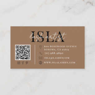 Carte de visite de spécialiste en cils Cocoa Brown