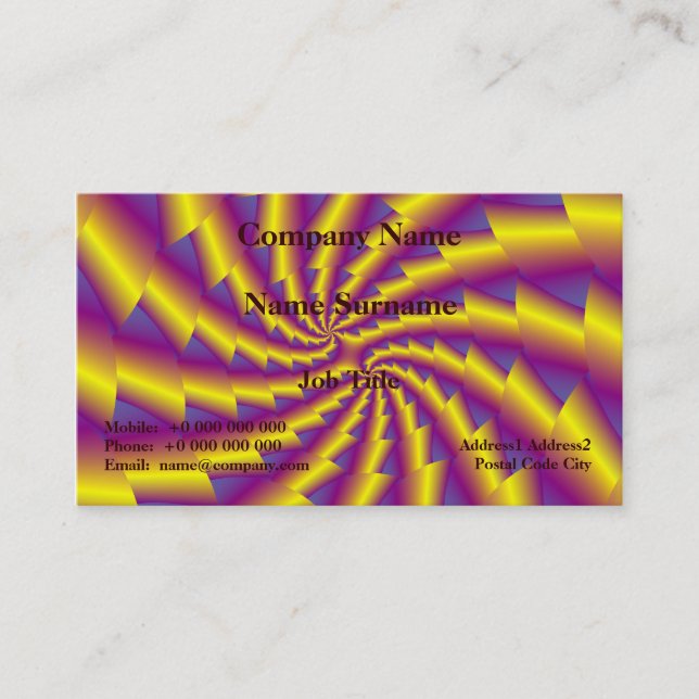 Carte de visite de spirale de printemps d'or (Devant)