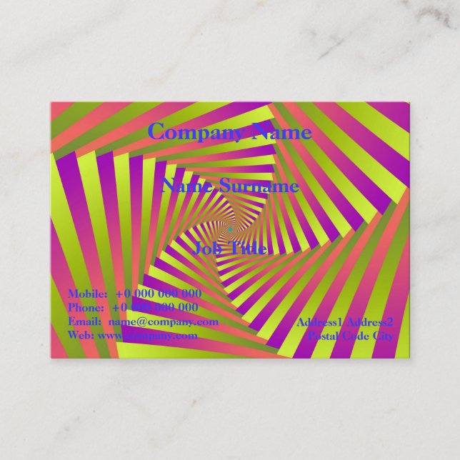 Carte de visite de spirale psychédélique à cinq br (Devant)