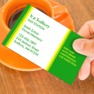 Carte de visite de station-service