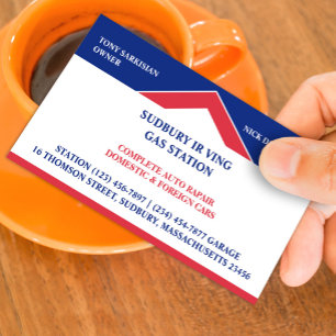 Carte de visite de station-service