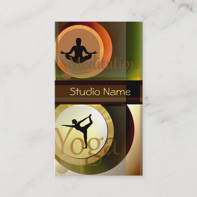 Carte de visite de studio de méditation de yoga (Devant)