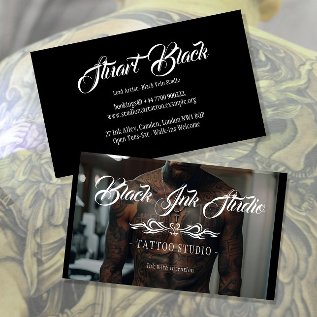 Carte de visite de studio de tatouage | Modèle mod (Créateur téléchargé)