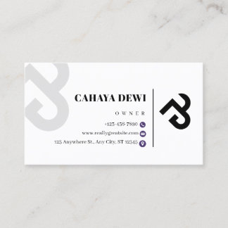Carte de visite de studio moderne noir et blanc
