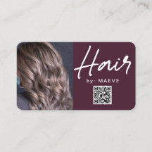 Carte de visite de style cheveux moderne avec code