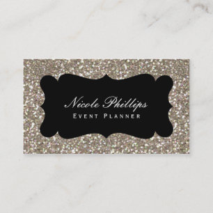 Carte de visite de style chic glamour avec paillet
