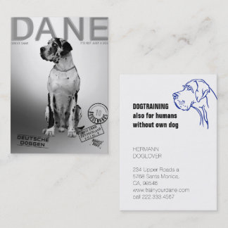 Carte de visite de style magazine Grand Danois