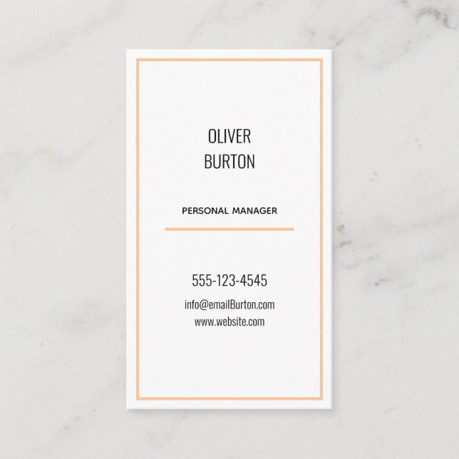Carte de visite de style minimaliste. (Devant)