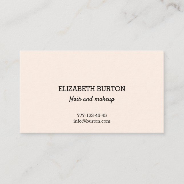Carte de visite de style simple. (Devant)