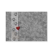 Carte de visite de sympathie de perte d'animal