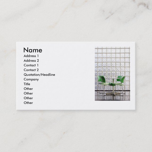 Carte de visite de table Café (Devant)