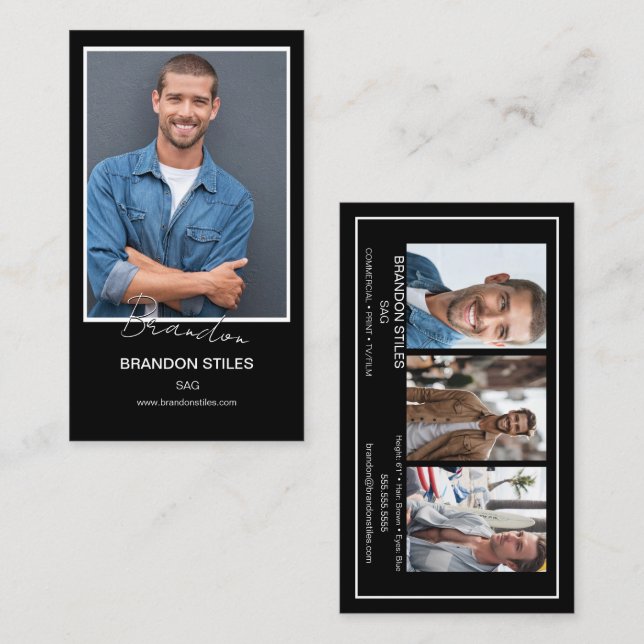 Carte de visite de talent de signature | Mini cart (Devant / Derrière)