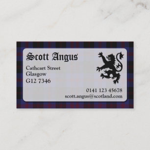 Carte de visite de tartan d'Angus