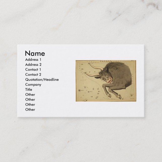 Carte de visite de Taurus (Devant)