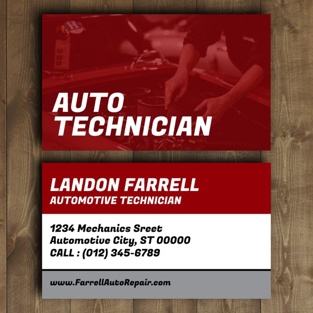 Carte de visite de technicien automobile (Créateur téléchargé)