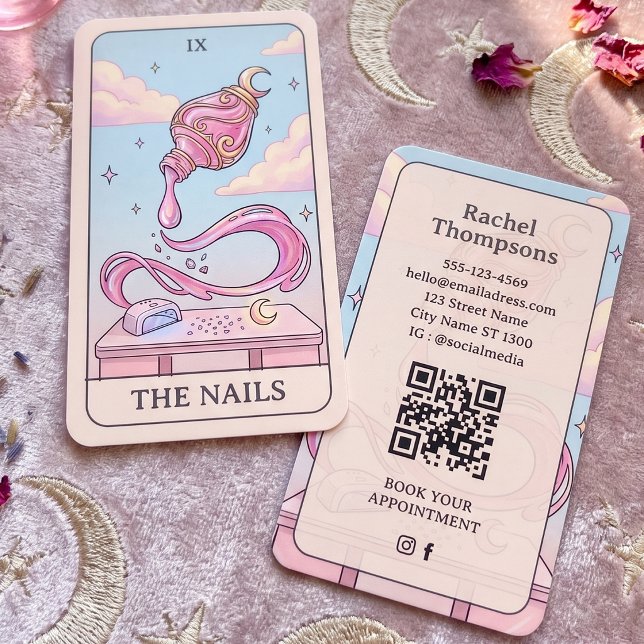 Carte de visite de technicienne en onglerie Tarot  (Créateur téléchargé)