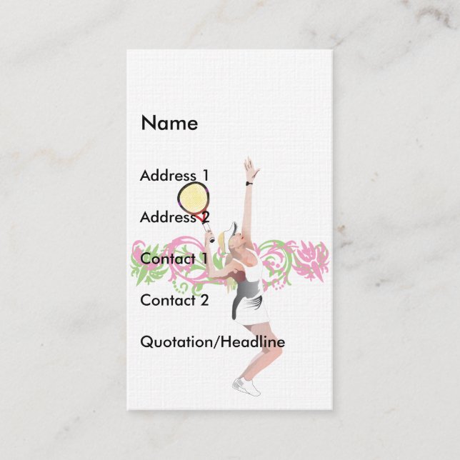 Carte de visite de tennis (Devant)