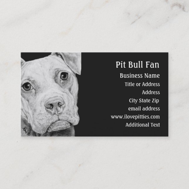 Carte de visite de Terrier de pitbull (gris) - (Devant)