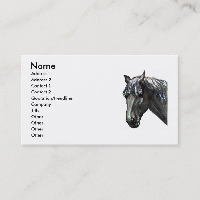 Carte de visite de tête de cheval (Devant)
