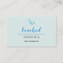 Carte de visite de thème de plage de logo de