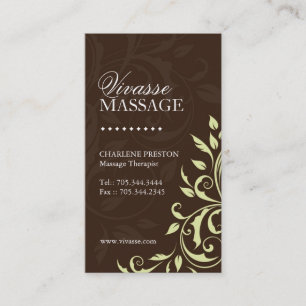 Carte de visite de thérapeute de massage