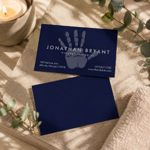 Carte de visite de thérapeute de massage de bleu