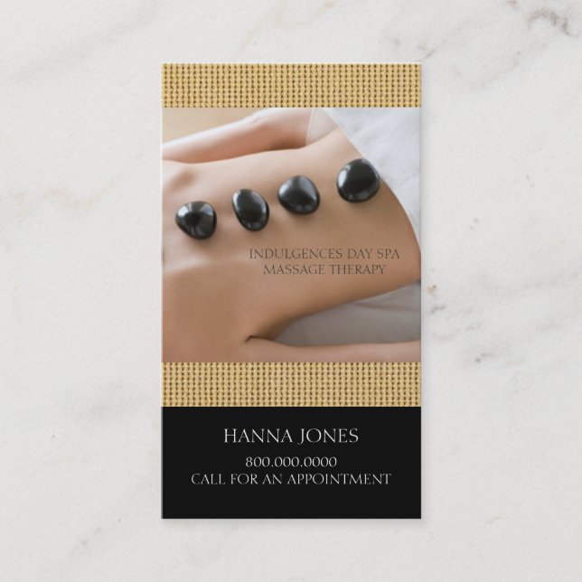 Carte de visite de thérapie de massage du spa | de (Devant)