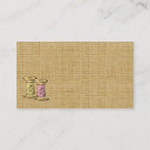 Carte de visite de toile de jute de fil de couture