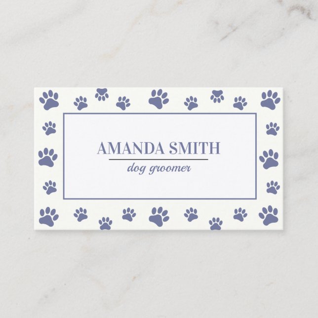 Carte de visite de toiletteur pour chiens aux empr (Devant)