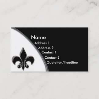 Carte de visite de ton de KRW Black Fleur De Lis