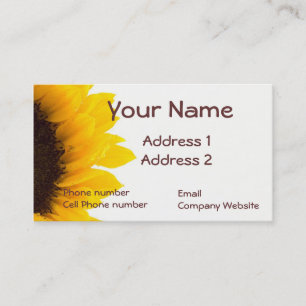 Carte de visite de tournesol
