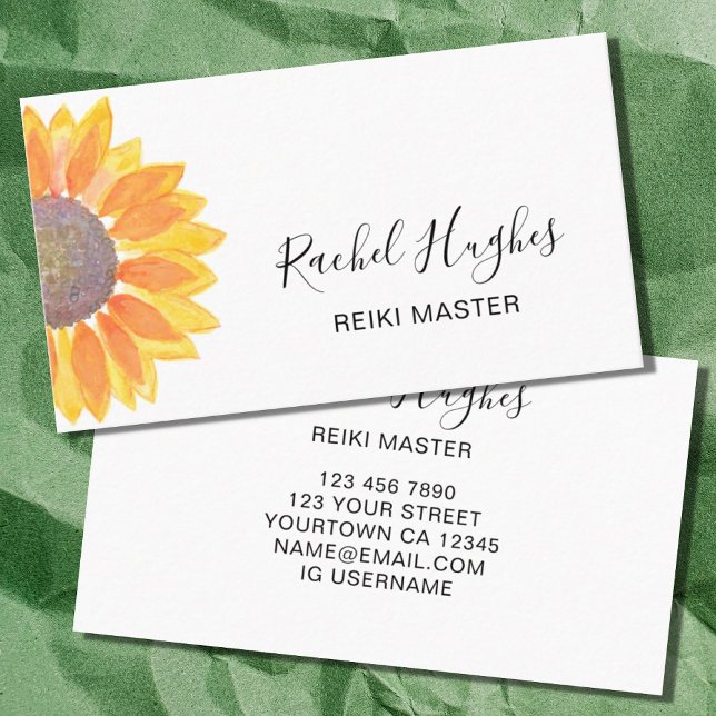 Carte de visite de tournesol Master Reiki (Créateur téléchargé)