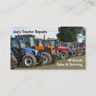 Carte de visite de tracteurs agricoles