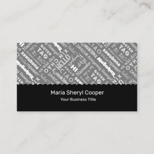 Carte de visite de traducteur professionnel