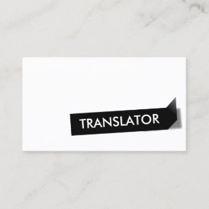 Carte de visite de traduction Étiquette noir