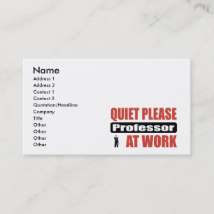 Carte De Visite De tranquillité professeur At Work svp