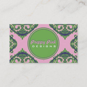 Carte De Visite De très bon goût pâlissez - la damassé rose, v