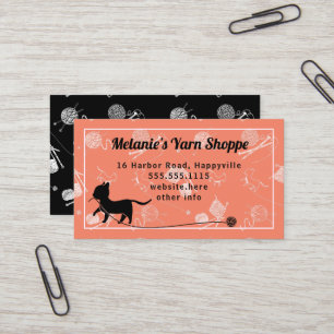 Carte de visite de Tricot de chat de magasin de fi