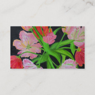 Carte de visite de tulipes de perroquet