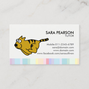 Carte de visite de tuteur Chat Mignon en Course