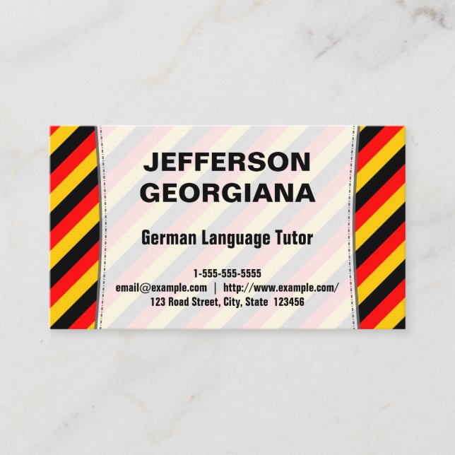 Carte de visite de tuteur de langue allemande (Devant)