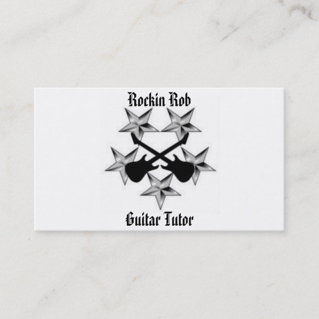 Carte de visite de tutorat de Rockin Rob (Devant)