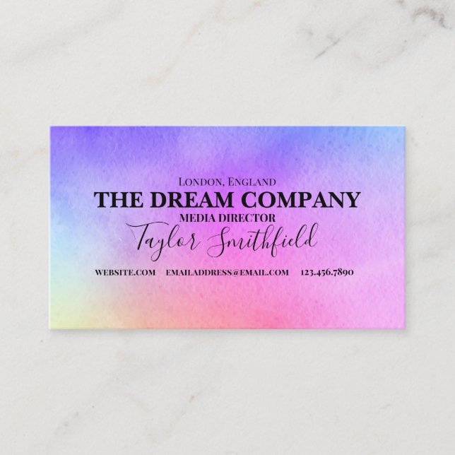 Carte de visite de type de peinture aquarelle (Devant)