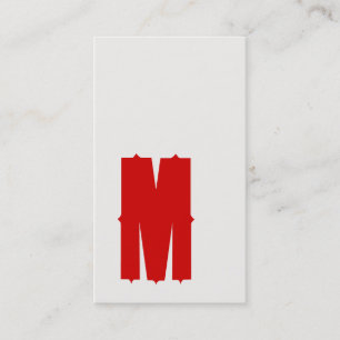 Carte de visite de typographie Red M Retro