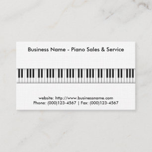 Carte de visite de ventes de piano : Modèle du