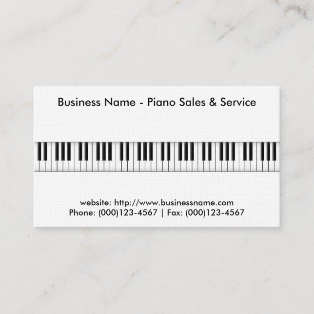 Carte de visite de ventes de piano : Modèle du (Devant)