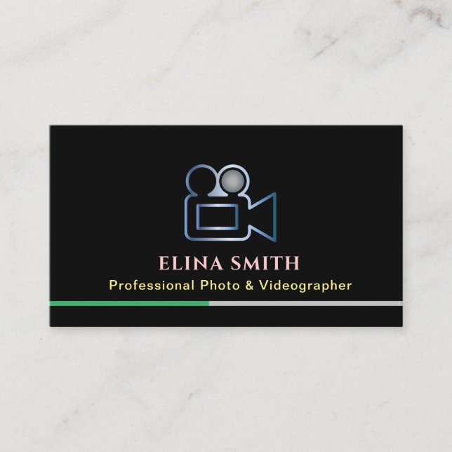 Carte de visite de vidéaste photo professionnel (Devant)