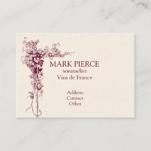 Carte de visite de vin